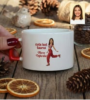 Kişiye Özel Karikatürlü Cute But Taurus Boğa Burcu Lüks Fincan Doğum Günü Hediyesi