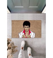 Dormot Modern Baskı - Al pacino Scarface Karşılama Kapı Önü Paspası (Bej)