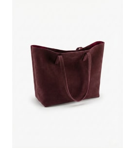 ÜçKol Ticaret Geniş İç Hacimli Nubuk Görünümlü Shopper Çanta (Bordo)