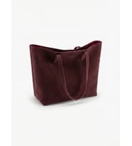 ÜçKol Ticaret Geniş İç Hacimli Nubuk Görünümlü Shopper Çanta (Bordo)