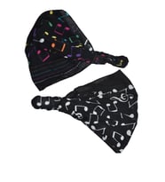 Lastikli Bandana Renkli Müzik Notalı 2 Li Set