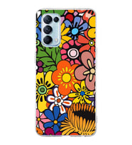 PrintiFy Oppo Reno 5  ile Uyumlu 1mm Slim Fit Retro Renkler 2 Baskılı Şeffaf  Kılıf