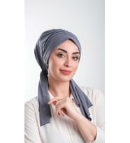 Füme Pratik Hazır Geçmeli Tesettür Bone Kesik Elyaf Sade 2111_25