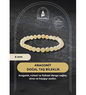 Aragonit 6mm Doğal Taş Bileklik