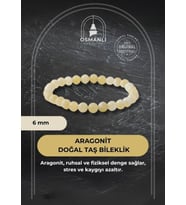 Aragonit 6mm Doğal Taş Bileklik