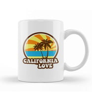 California Love Retro Palm Trees Kupa Bardak Porselen