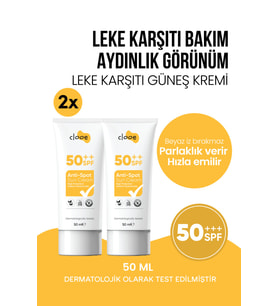 Leke Karşıtı ve Aydınlatıcı Etkili Beyaz İz Bırakmayan Yüksek Korumalı Güneş Kremi 2x50 ml
