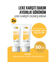 Leke Karşıtı ve Aydınlatıcı Etkili Beyaz İz Bırakmayan Yüksek Korumalı Güneş Kremi 2x50 ml