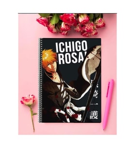 Ichigo Kurosaki Anime Defter 1 Adet Özel Tasarım A4 Boyutu Telli Kareli Defter 21*29 Cm