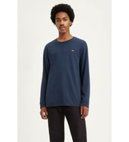 Levi's % 100 Pamuk Bisiklet Yaka Uzun Kol Regular Fit T Shirt Erkek T SHİRT 72848 (Mavi)