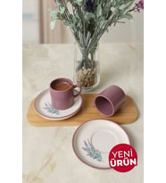 Keramika Elegant Blossoms Violet Kahve Takımı 4 Parça 2 Kişilik 21791