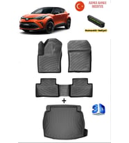 Toyota C-HR 2023 Sonrası Uyumlu 3D Havuzlu Paspas ve SES SİSTEMLİ Bagaj Havuzu Seti ASMA KOKU VE NUMARATÖR HEDİYELİTÖR HEDİYELİ