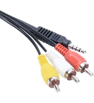 Jack - 3 RCA AV Kablo 1.2 Metre Uydu Alıcısı, TV, Ses Sistemi Uyumlu