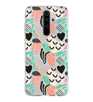 Xiaomi Redmi Note 8 Pro ile Uyumlu 1mm Kapak Memphis Desen Tasarımlı Şeffaf Silikon Kılıf