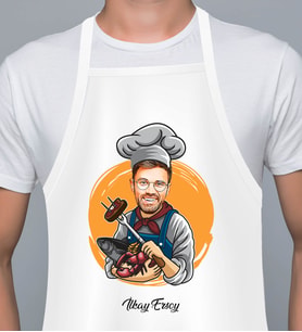 Kişiye Özel En İyi Chef- Aşçı Karikatür Mutfak Önlüğü