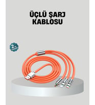 ÜÇLÜ Şarj Kablosu – Yüksek Hızlı, Dayanıklı ve Uzun Ömürlü