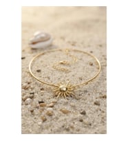 Mey İthalat® Güneş Model Gold Renk Choker Kadın Kolye