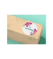 İyi Bayramlar Etiketi Mat Sticker Pembe Çiçek Kurban Bayramı Ramazan 4 Cm - 40 Adet
