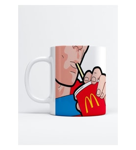 Mcdonald's Retro Baskılı Porselen Kupa Bardak
