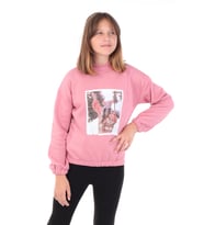 Toontoy Kız Çocuk Baskılı Sweatshirt (Gül Kurusu)