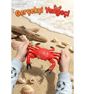 Uzayan Kırmızı Yengeç Oyuncak - Gerçekçi Dokulu Esnek Stres ve Şaka Oyuncağı (20 cm)