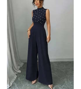 Kadın Balıkçı Yaka Kolsuz Incili Beli Kuşaklı Uzun Janjan Tulum