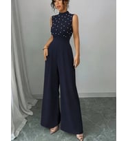 Kadın Balıkçı Yaka Kolsuz Incili Beli Kuşaklı Uzun Janjan Tulum