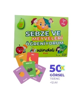 Sebze ve Meyveleri Öğreniyorum Eğitici Kartlar Sebze ve Meyve Kartları