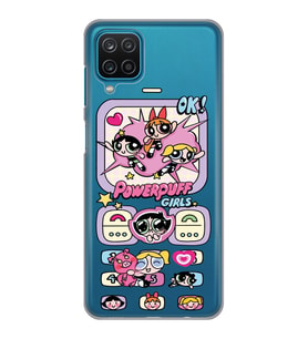 Samsung Galaxy A22 Uyumlu Powerpuff Girls Tasarımlı Şeffaf Telefon Kılıfı