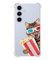PrintiFy Samsung Galaxy S24 Uyumlu Kedi 1 Baskılı Şeffaf Köşe Korumalı Antişok Kılıf