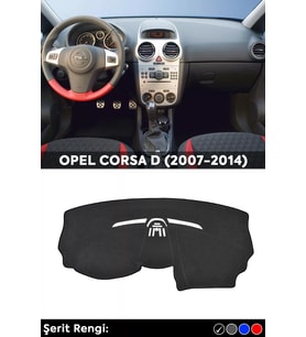 Opel Corsa D (2007-2014) 3d Torpido Koruma Kılıfı - Ön Göğüs Kaplama - Siyah Şerit