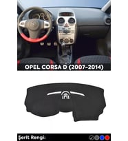 Opel Corsa D (2007-2014) 3d Torpido Koruma Kılıfı - Ön Göğüs Kaplama - Siyah Şerit