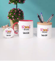Biyoloji Öğretmeni Kupa Bardak Kırmızı Kalemlik ve Anahtarlık (Model 1)