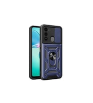 Tecno Spark 8C Uyumlu Kılıf Magnetik Standlı Kamera Korumalı Zore Sürgülü Vega Kapak