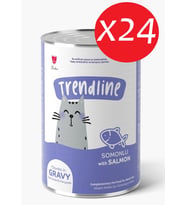 Trendlıne Konserve Sos İçinde Et Parçacıklı Somonlu Yetişkin Kedi Maması 400 G*24 adet