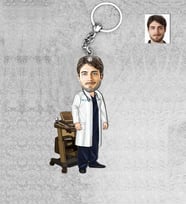 Kişiye Özel Doğum Doktoru Erkek Ahşap Anahtarlık-2