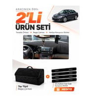 SUBARU LEGACY B4 (2003-2009) Uyumlu Torpido Örtüsü + Tay Tüyü Bagaj Çantası + Sticker Seti - Siyah