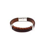 Nomad Leather Earth Classic Kahverengi Hakiki Deri Erkek Bileklik – Çelik Mıknatıslı Kilit-50-536