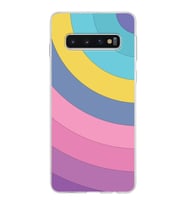 Samsung Galaxy S10 Kapak Renk Cümbüşü Tasarımlı Şeffaf Silikon Kılıf
