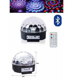 Mey İthalat® Küre Disko Topu Müzik Çalar Renkli Işıklı Bluetooth Disko Parti Işığı Kumandalı