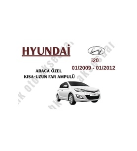 Hyundai i20 01/2009 - 01/2012 Araca Özel Kısa Uzun Far Ampulü h4