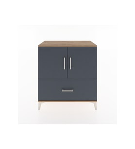 Hyperion Şifonyer 2 Raflı Tek Çekmeceli 2 Kapaklı 88x44x96 Çam-Antrasit