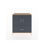 Hyperion Şifonyer 2 Raflı Tek Çekmeceli 2 Kapaklı 88x44x96 Çam-Antrasit