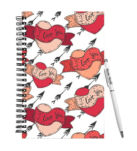 Sevgililer Gününe Özel  Ahşap Defter Kalem Hediye Seti