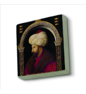 Fatih Sultan Mehmet (Gentile Bellini çizimi,1480)  Baskılı Doğaltaş  Magnet(KRT-088)Buzdolabı Süsü