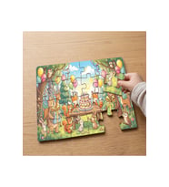 Ormandaki Hayvanların Partisi Tasarımlı 24 Parça Ahşap Çocuk Puzzle