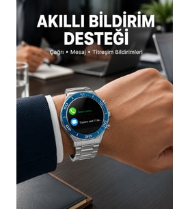 Akıllı Saat Çelik Kordonlu Amoled Ekran Android ve İOS Uyumlu Çağrı Cevaplayabilen Yeni Nesil