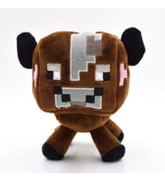 Minecraft İnek Brown Cow Peluş Karakter Premium Sevimli Oyuncak 16 Cm (Renksiz)