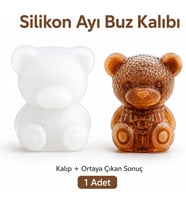 Boyutlu Ayıcık Buz Kalıbı, Silikon Ayı Şekilli Tek Gözlü Buzluk, Kahve Kokteyl ve Soğuk İçecek Sunumu, 5 x 7 cm, 1 Adet