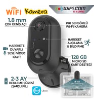 Şarjlı Wifi Kamera 2-3 Ay Bekleme Süresi Ubox Yazılım